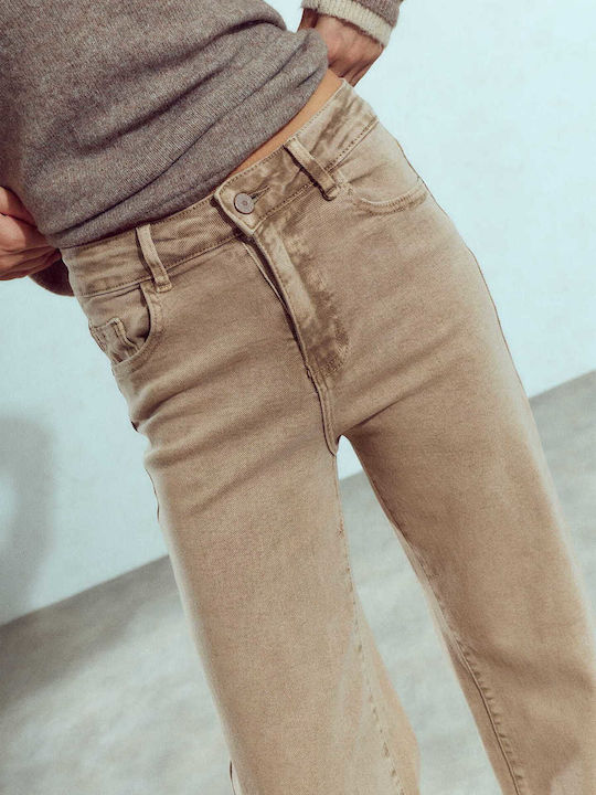Celestino Blugi damă Wide Leg Lejer Fit Bej