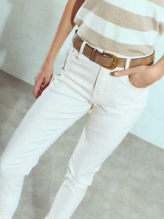 Celestino Damen Jeans Mom Passform Mit Rissen Hochgebirge Beige