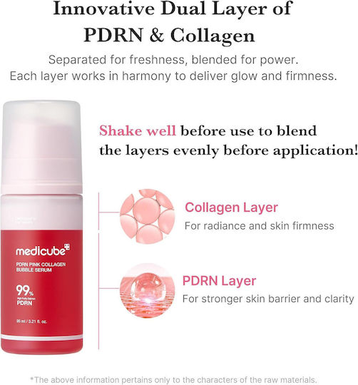 Medicube PDRN Pink Collagen Bubble Serum Hidratant Pentru Față cu Colagen pentru Strălucire 95ml