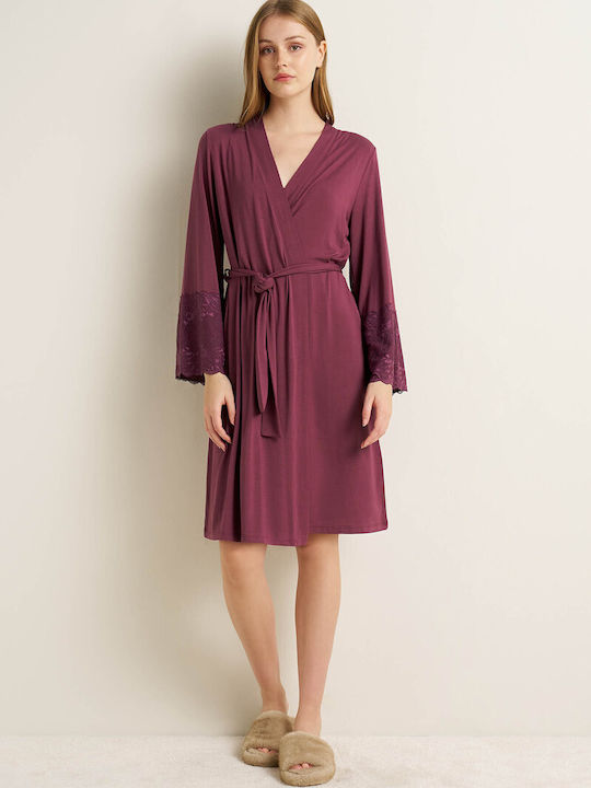 Vamp Χειμερινή Γυναικεία Ρόμπα Mauve Misty Vamp Χειμερινή Γυναικεία Ρόμπα Mauve Misty