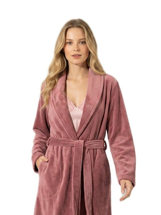 Harmony Χειμερινή Γυναικεία Fleece Ρόμπα