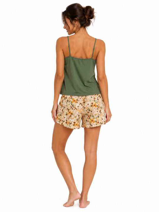 Relax Anatomic Sommerliches Damen-Schlafanzug-Set Olive 3326023M