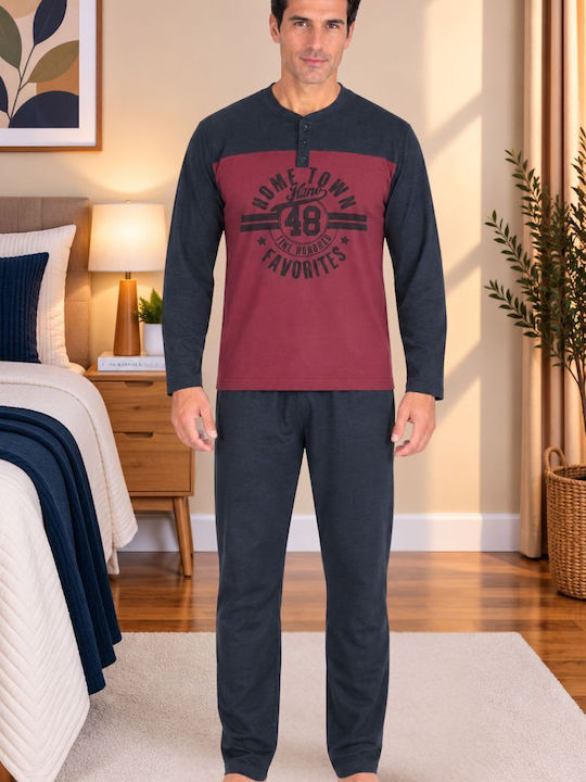 Rimoli Winter Men's Pyjamas Burgundy Rimoli Winter Men's Pyjamas Burgundy
