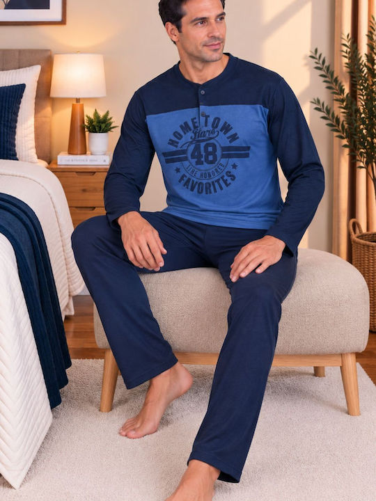 Rimoli Winter Men's Pyjamas Blue Navy