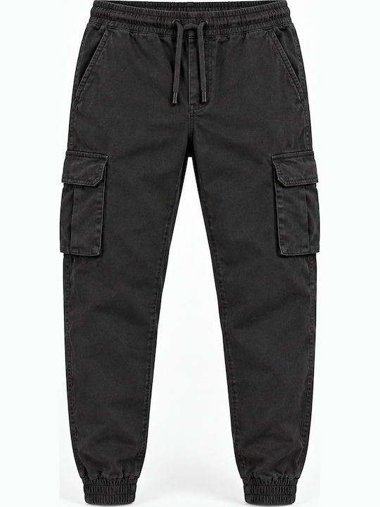 Herrenhose Fracht Elastisch Schlank Passform Schwarz
