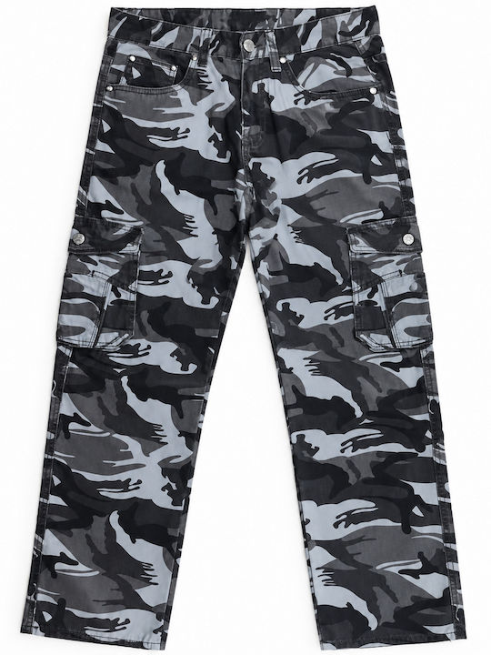 Men's Cargo Trousers Regular Fit Grey/Black