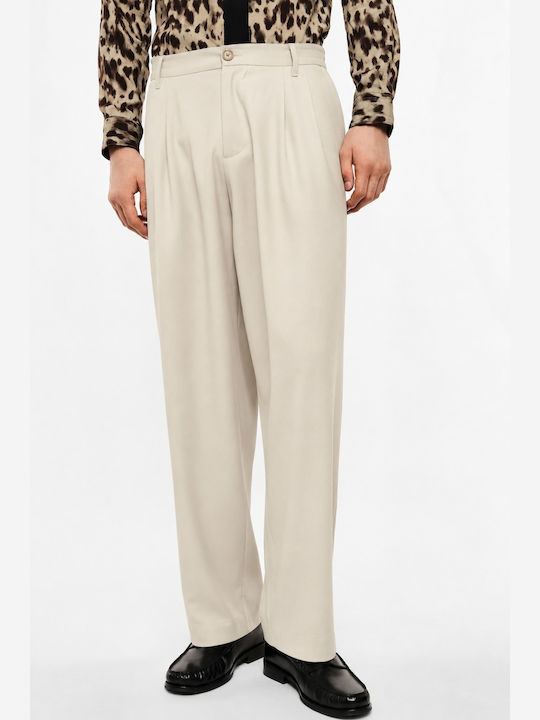 Men's Baggy Beige Trousers