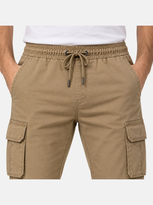 Herrenhose Fracht Elastisch Schlank Fit Khaki