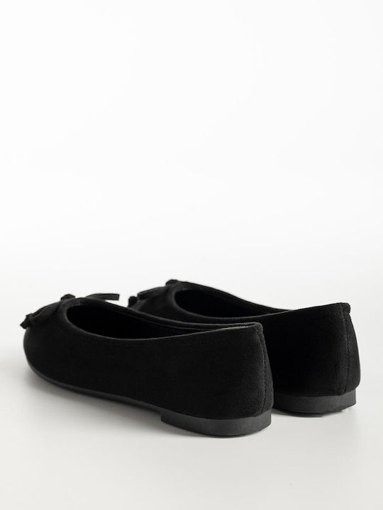 Wildleder Damen Ballerinas Schwarz