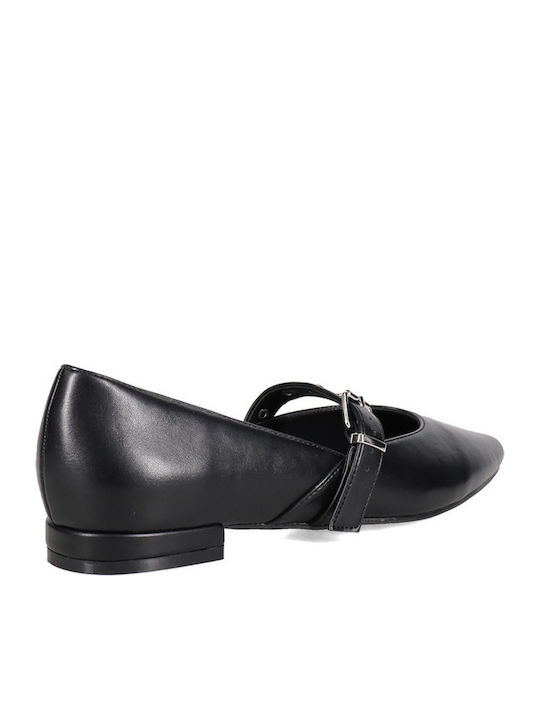 Women's Pointed Toe Black Ballerina Shoes