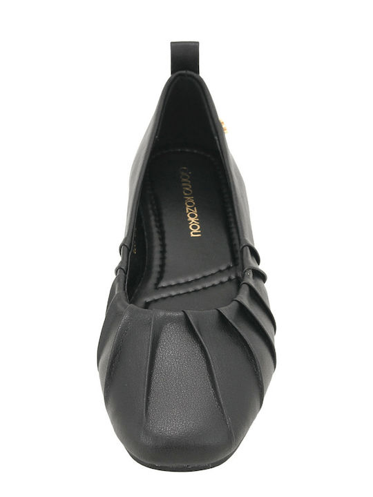 Leder Damen Ballerinas Schwarze