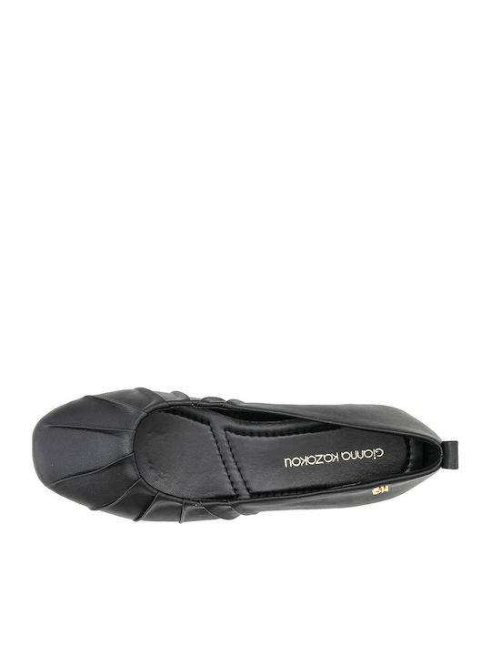Leder Damen Ballerinas Schwarze
