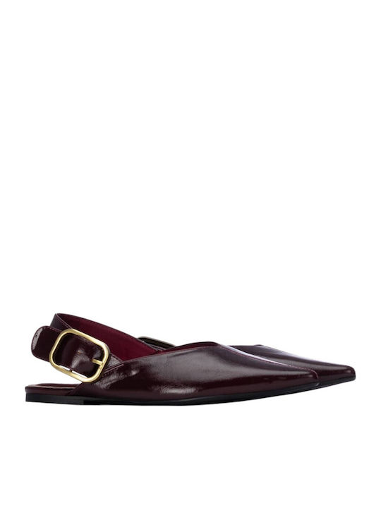 Damen Ballerinas Slingback Burgundische