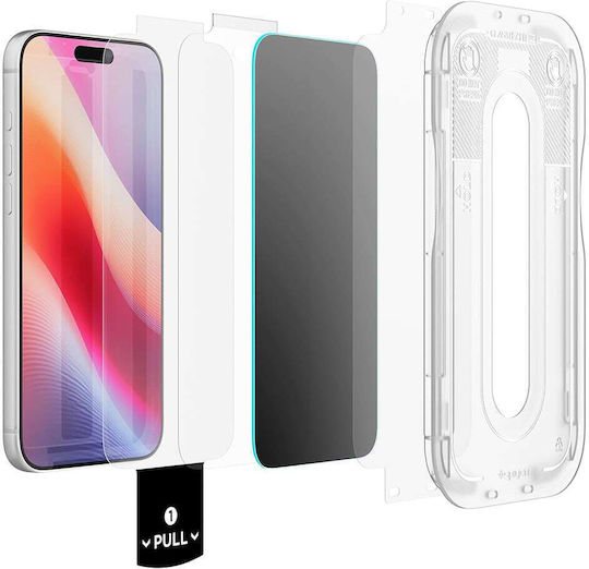 Folie de Protecție pentru Ecran Privacy Spigen Glas tR Ez Fit Pro HD Apple iPhone 18 Pro Max Sticlă Securizată Full Glue Set 2 Bucăți AGL12033
