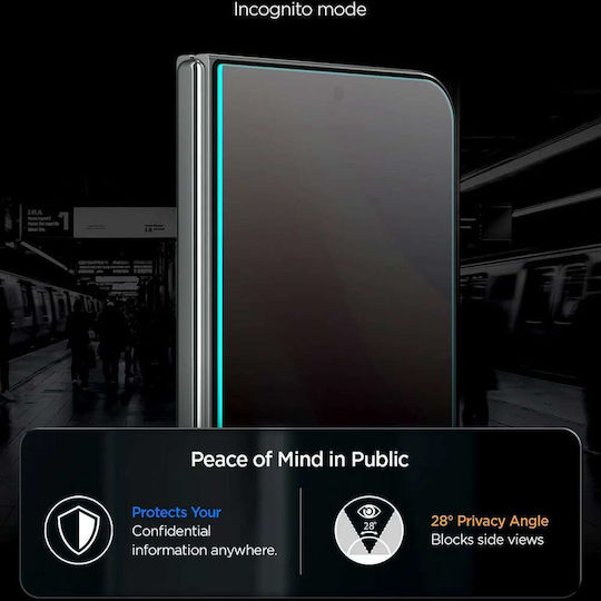 Tempered Glass Iphone Duo Spigen Glas.tr Ez Fit Pro Hd Privacy Aluminacore Антидраскотинно Стъкло За Защита На Поверителността За Външен Екран Agl12016
