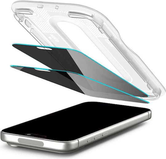 Folie de Protecție pentru Ecran Privacy Spigen Glas tR Ez Fit Pro HD Apple iPhone 18 Pro Max Sticlă Securizată Full Glue Set 2 Bucăți AGL12033