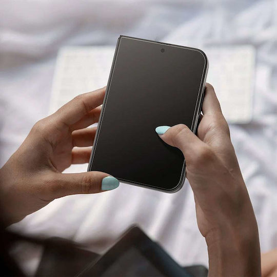 Tempered Glass Iphone Duo Spigen Glas.tr Ez Fit Pro Hd Privacy Aluminacore Антидраскателно стъкло за защита на поверителността за външен екран 2 Бройки Agl12015