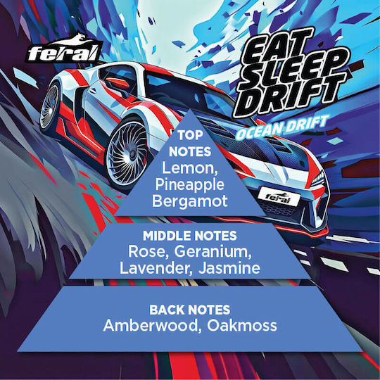 Feral Auto Lufterfrischer Anhänger Drift Collection Ozean Drift 1 Stück