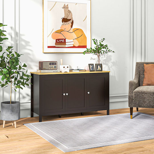 Storage Cabinet Made of Metal & Wood L120xW40xH70cm