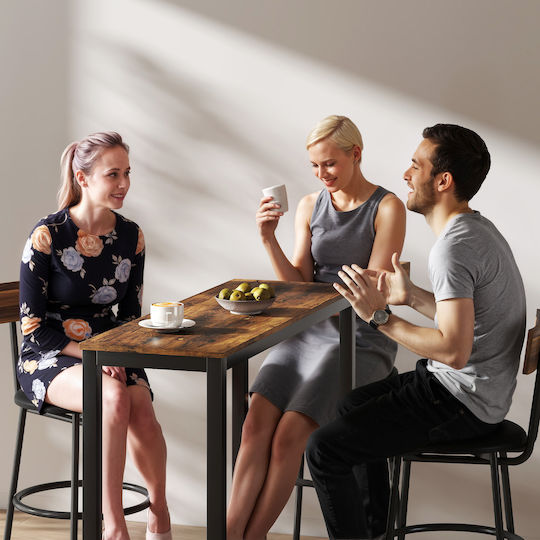Bar Table Metal Brown 120x40x100cm