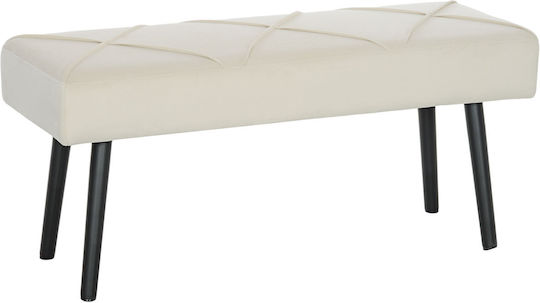 Bancă De Bucătărie Din Catifea Crem 100x36x45cm