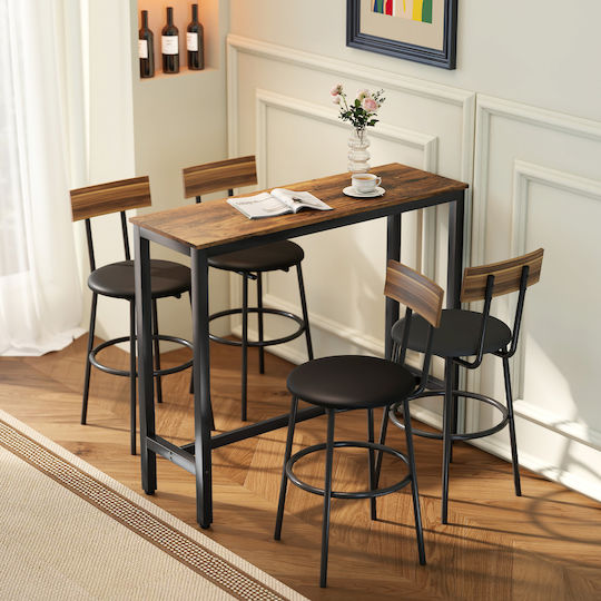 Bar Table Metal Brown 120x40x100cm