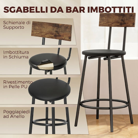 HomCom Erweiterbares Esszimmermöbel-Set mit Bar und 2 Hockern
