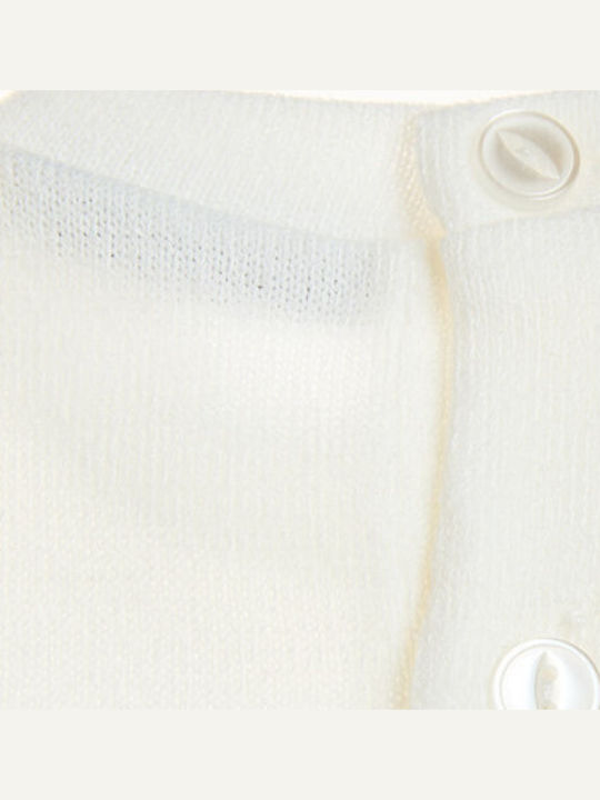 Mädchenkleid Ärmellos Gestrickt Ecru