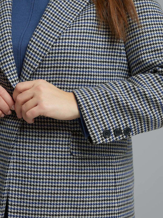 Mat Fashion Дамско Туид Сако Син 8603.4033.Н-blue