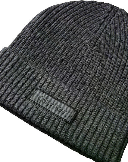 Patch Beanie Mützen für Männer mit Rib Strick in Grau
