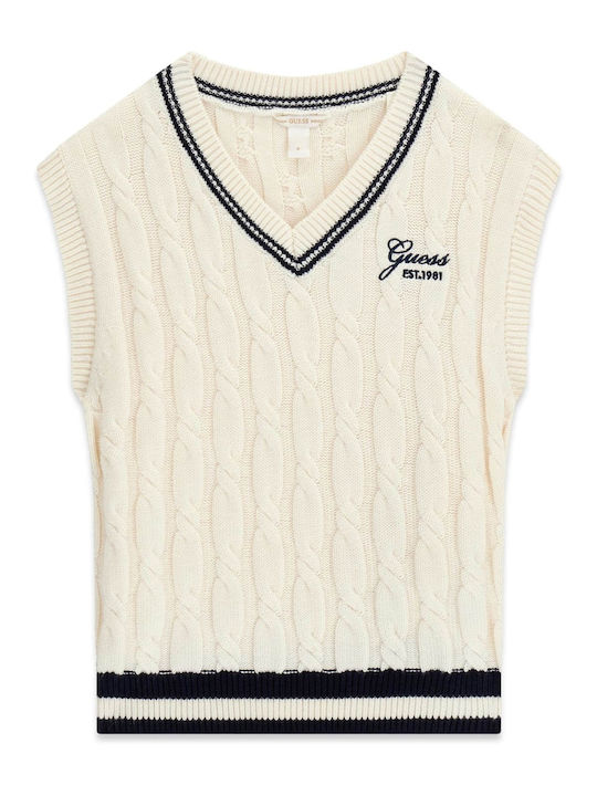 Kids Knitted Cream Vest