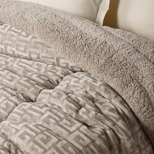 Das Home Sherpa Comforter Super Double 220x240 cm Taupe
