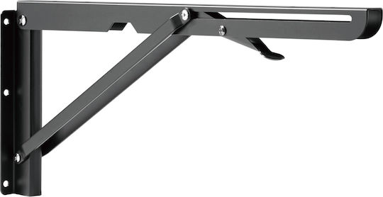 Brateck Foldable Shelf Bracket from Stainless Steel in Black Colour 396x167mm WAS01-1