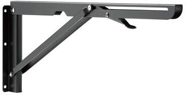 Brateck Foldable Shelf Bracket from Stainless Steel in Black Colour 396x167mm WAS01-1