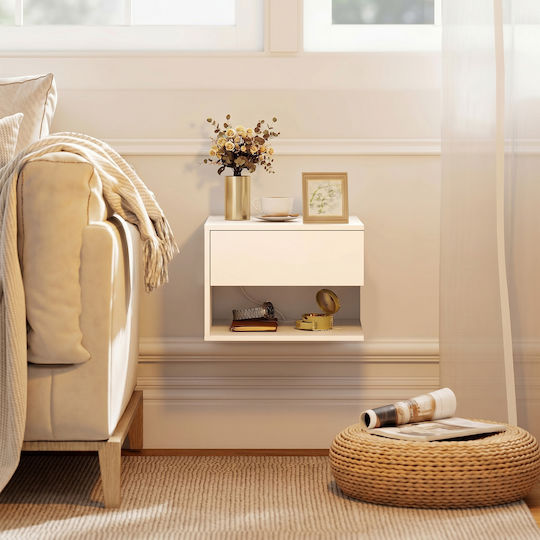 Wooden White Bedside Tables 2 Pieces 40x35x30cm