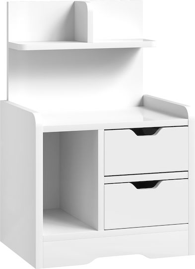 Wooden White Bedside Table 40x30x60cm