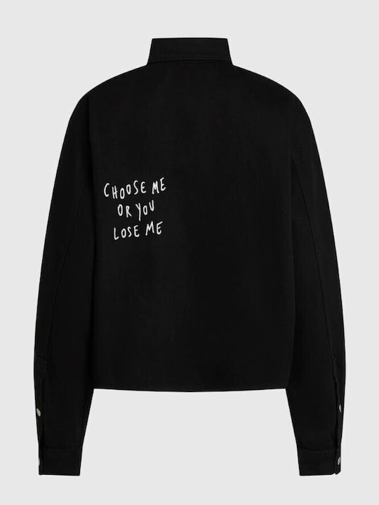 Damenmäntel Overshirt Schwarz