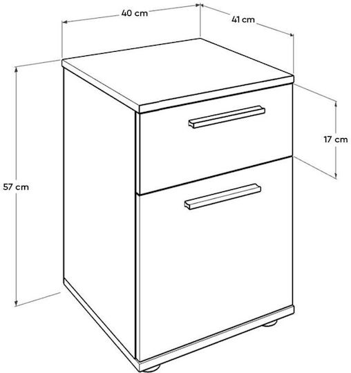 Nachttisch Holz Beiges 40x57x41cm