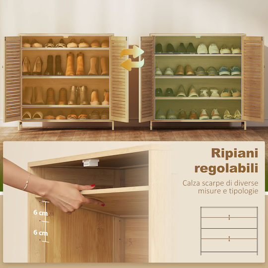 Bamboo Shoe Organizer 80x35x80cm