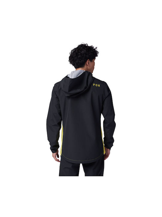 Fox Herren Wasserdichtes Fahrrad-Windbreaker-Jacke Langarm Schwarz