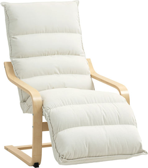 Πολυθρόνα Relax με Υποπόδιο Μπεζ 55x45x45cm