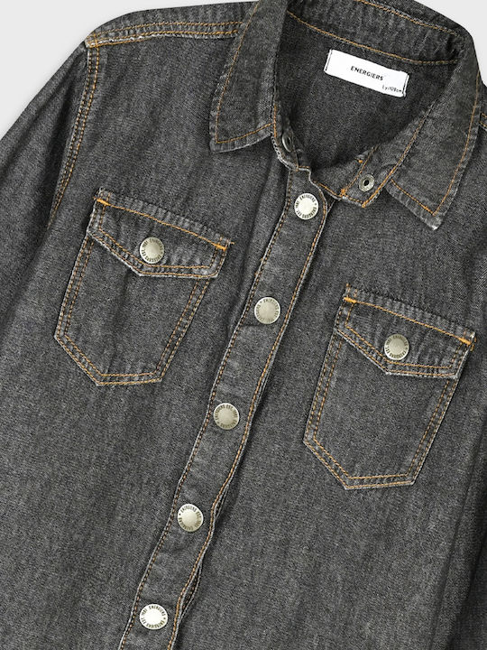 Kinderhemd Langärmelig Denim Schwarz Tzīn