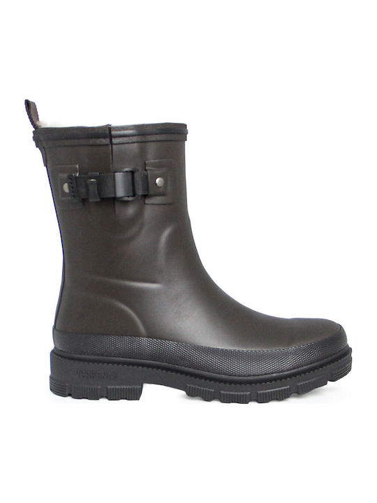 Women's Wellies with Fur Brown