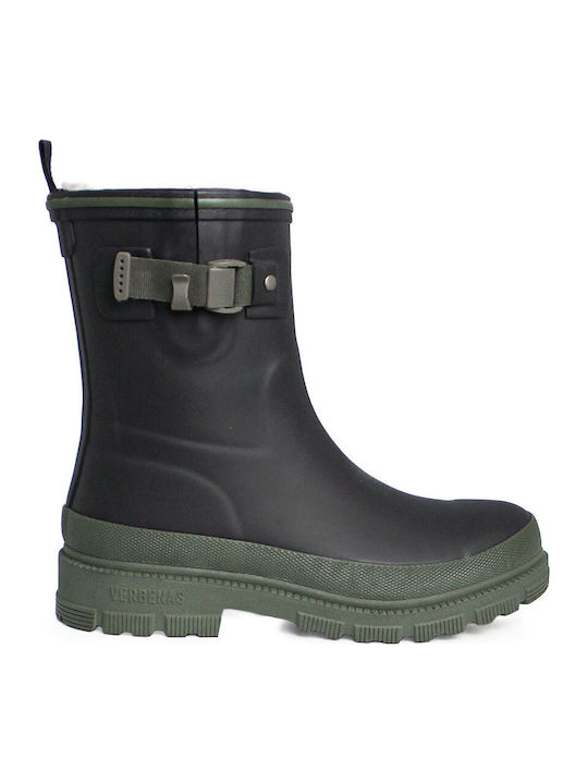 Damen Gummistiefel mit Pelz Schwarz