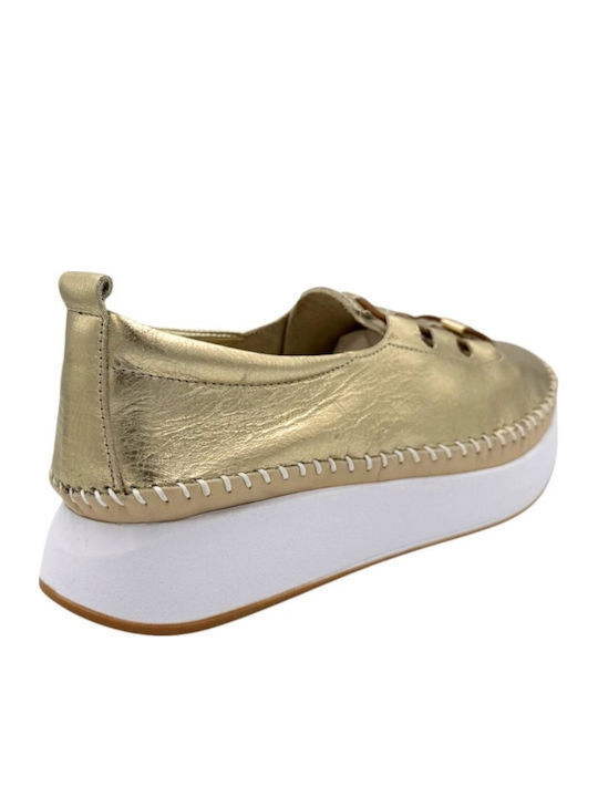 Anatomische Damen Slip-Ons Leder Gold