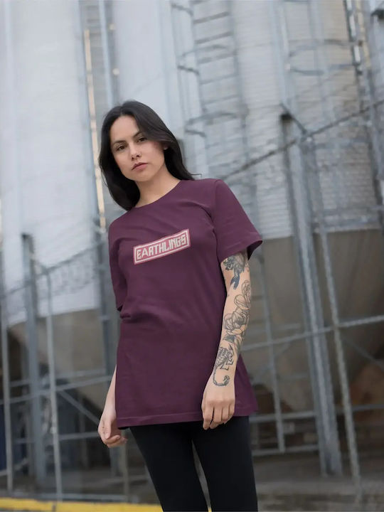 Earthlings Star Trek Дамска T-shirt Бордо