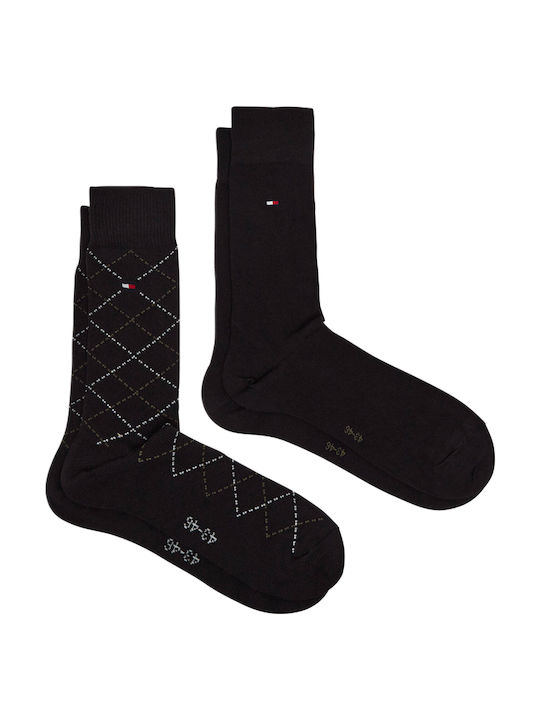 Tommy Hilfiger Мъжки Едноцветни Чорапи Бяло- Черно 2Pack