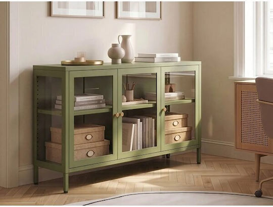 Μπουφές Berwyn 3491 από Μέταλλο & Γυαλί 115x35x64cm Μπουφές Berwyn 3491 από Μέταλλο & Γυαλί 115x35x64cm