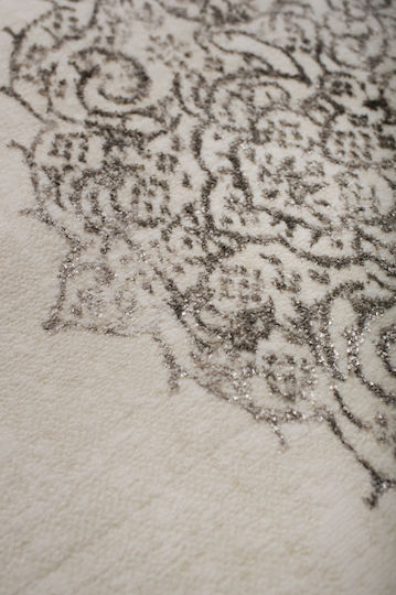 Viokarpet Wohnzimmer Teppich Weiß Vison Rund 160x160
