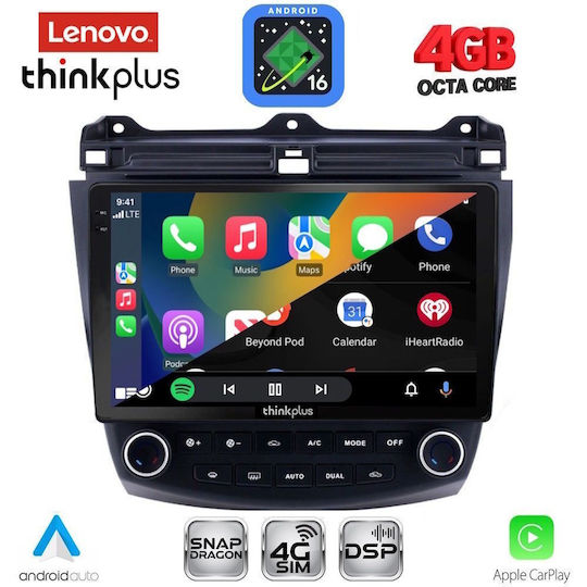 Lenovo Car Audio System for Honda Accord 2003-2007 with Clima (Bluetooth/USB/WiFi/GPS/Apple CarPlay/Android Auto) with 10" Touch Screen